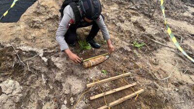 Warga Temukan Mortir Peninggalan Jepang di Manggar, Detasemen Gegana Lakukan Evakuasi